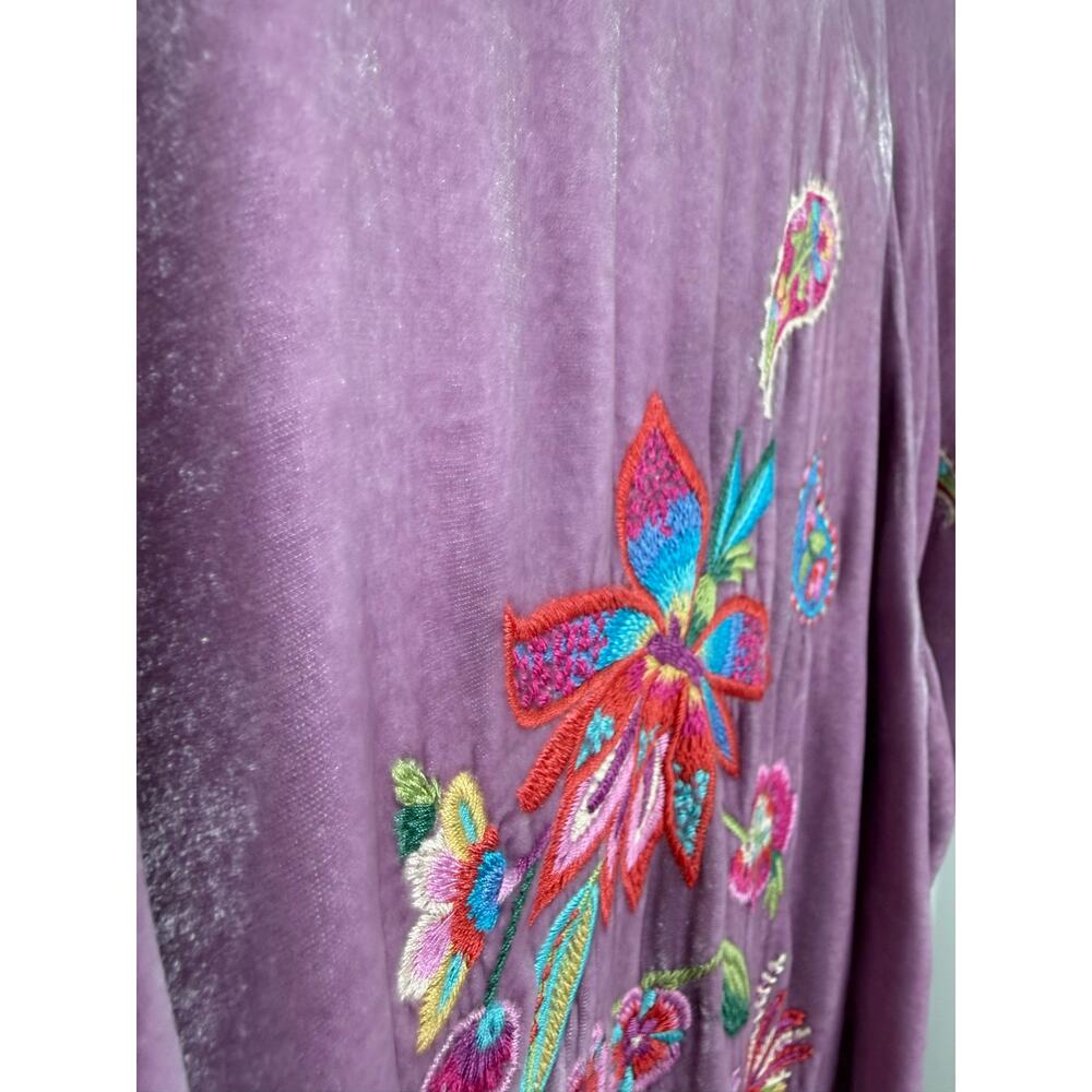 JOHNNY WAS Karime Velvet Flutter Sleeve Raglan Dress NWT Size SMALL - Picture 7 of 10